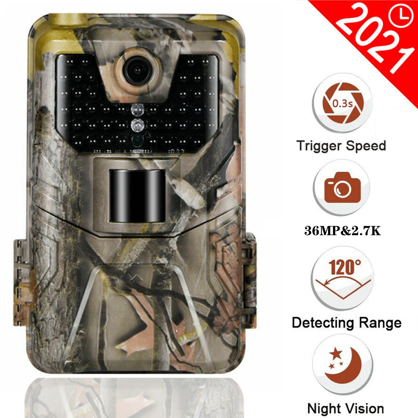 36mp 2.7k Trail Camera 940nm with Low Glow Infrared Night Vision