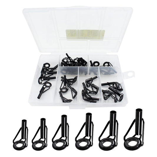 40 Pcs Fishing Rod Top Ring Guide Eye Set With Square Storage Box SP