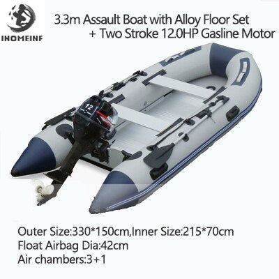 Inflatable Alloy Fishing-Speedboat with optional 12hp or 18hp motor