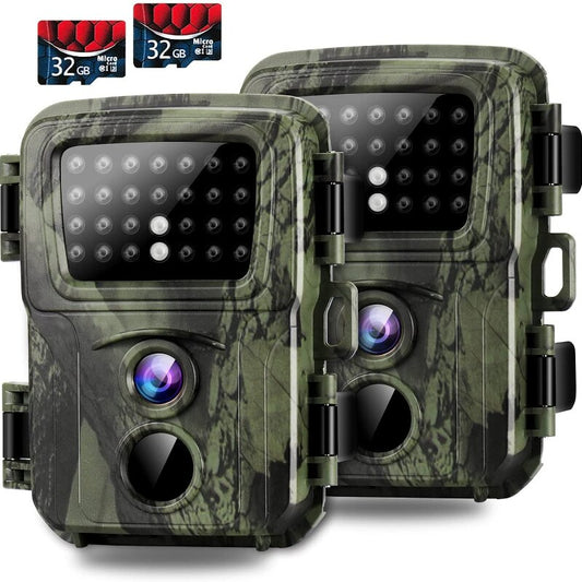 Mini Trail Camera 2 Pack 20mp 1080p Game Cameras Night Vision Motion