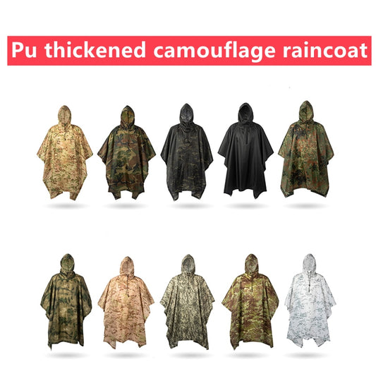 Outdoor Military Breathable Camouflage Poncho/Tactical Raincoat
