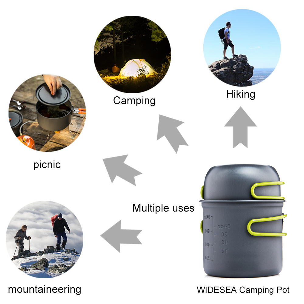 Widesea Ultralight Camping Cooking Pot Set