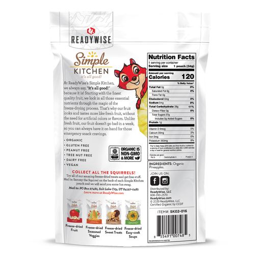 6 CT Case Simple Kitchen - Organic Freeze Dried Pineapple